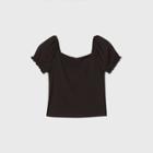 Girls' Short Sleeve Ribbed T-shirt - Art Class Black