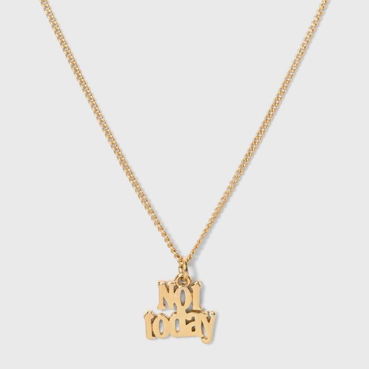 Short Delicate Not Today Word Pendant Necklace - Wild Fable Bright Gold
