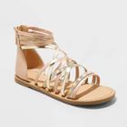 Girls' Dion Metallic Gladiator Ankle Strap Sandals - Cat & Jack Rose Gold