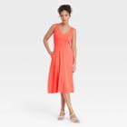 Women's Sleeveless Rib Knit Ballet Dress - A New Day Coral
