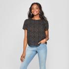 Women's Short Sleeve Woven Top - Xhilaration Black/white