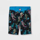 Boys' Floral Leaf Print Swim Trunks - Art Class Blue