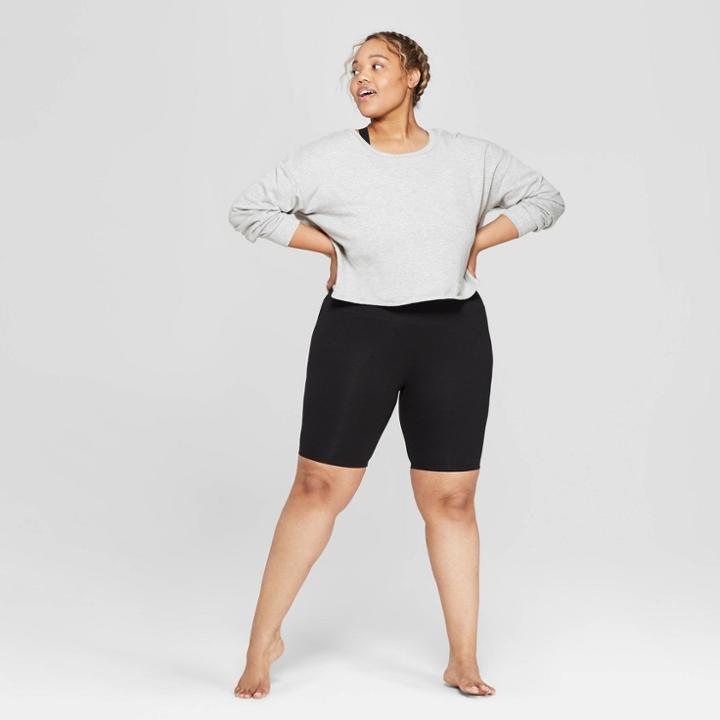 Women's Plus Size Bike Lounge Shorts - Colsie Black