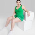 Women's Plus Size Notch Front Tiny Tank Top - Wild Fable Vibrant Green
