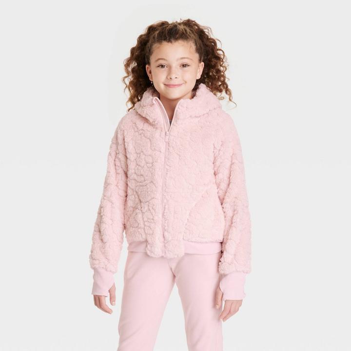 Girls' Sherpa Full Zip Hoodie - All In Motion Pink