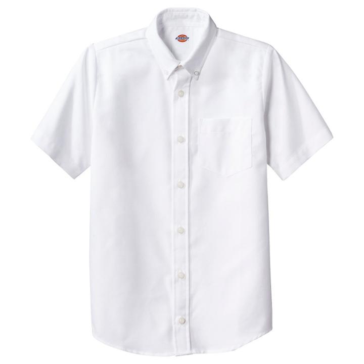 Dickies Boys' Short Sleeve Oxford Uniform Button-down Shirt - White