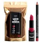 Nyx Professional Makeup Holiday Love Lust Disco Suede Matte Lip Kit Cherry Skies - 1.45oz, Red