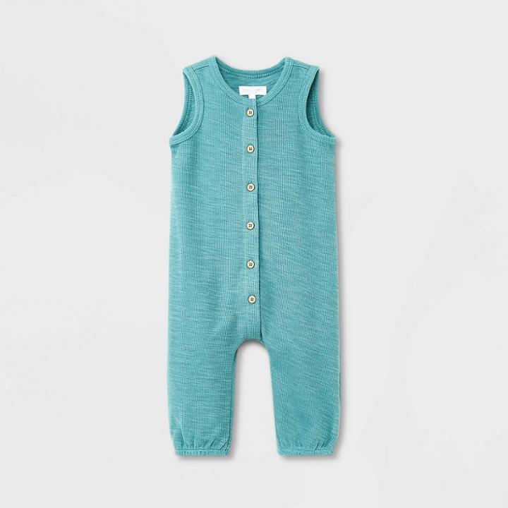 Grayson Mini Baby Boys' Button-front Jumpsuit - Blue Newborn