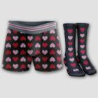 Handcraft Men's Valentines Day Hearts Boxer Briefs & Socks Set -