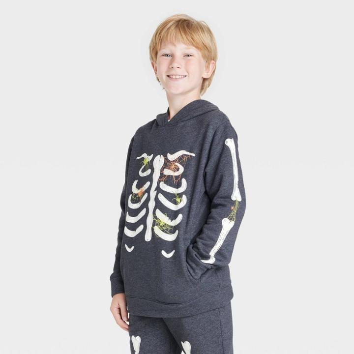 Boys' Fleece Halloween Hoodie - Cat & Jack Charcoal Gray