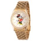 Women's Disney Minnie Mouse Gold Alloy Glitz Watch - Gold,