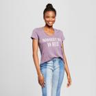 Women's Namastay In Bed Destructed Graphic T-shirt - Grayson Threads (juniors') Purple