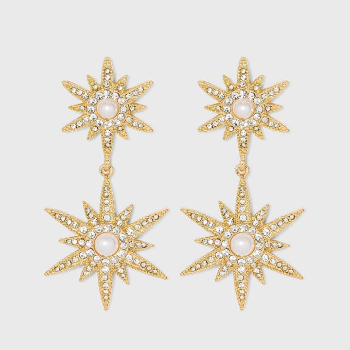 Sugarfix By Baublebar Stacked Starburst Drop Earrings - Gold