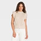 Women's Crewneck Sweater Vest - Universal Thread Cream