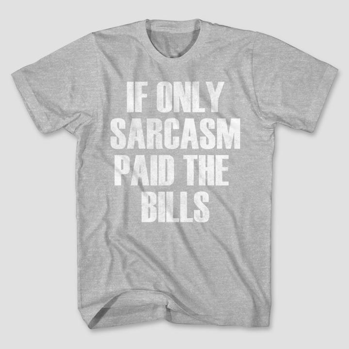 Mad Engine Men's Short Sleeve Sarcasm T-shirt - Light Grey Heather