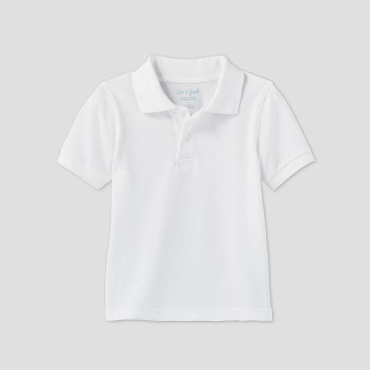 Petitetoddler Boys' Short Sleeve Stretch Pique Uniform Polo Shirt - Cat & Jack White