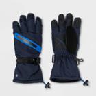 Boys' Solid With Zipper Pocket Gloves - C9 Champion Navy 8-16, Boy's, Blue