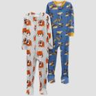 Baby Boys' 2pk Construction Tiger Footed Pajama - Just One You Made By Carter's Blue