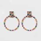 Sugarfix By Baublebar Crystal Doorknocker Hoop Earrings - Rainbow, Women's