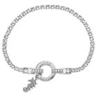 Target Women's Clear Swarovski Crystal Tennis Bracelet With Family Tree Charm In Silver Plate - Clear/gray (8), Clear