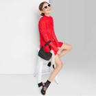 Women's Long Sleeve Ruched Mesh Bodycon Dress - Wild Fable Red