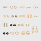 Ball, Stone, Key, Cat Button Earring Set 18ct - Wild Fable,