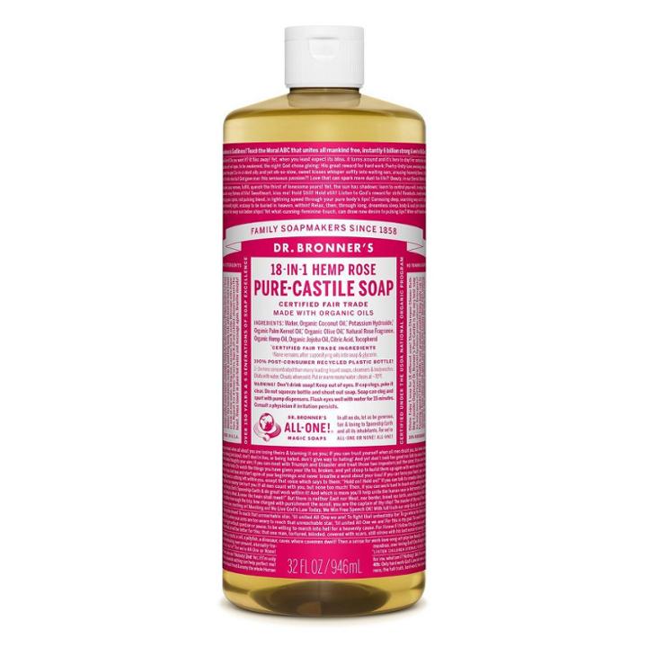 Dr. Bronner's 18-in-1 Hemp Pure-castile Soap - Rose