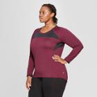 Women's Plus Size Long Sleeve Run T-shirt - C9 Champion Dark Berry Purple