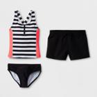 Girls' Ziplocked Tankini Set With Shorts - Cat & Jack Black
