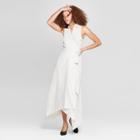 Women's Striped Wrap Dress - A New Day White