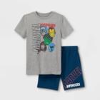 Boys' Marvel Top & Bottom Set - Heathered Gray/blue