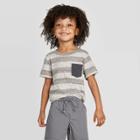 Toddler Boys' Stripe T-shirt - Cat & Jack Charcoal 12m, Toddler Boy's, Gray