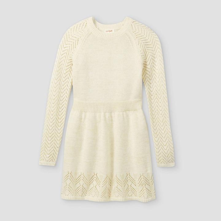 Girls' Crochet Sweater Dress - Cat & Jack Cream