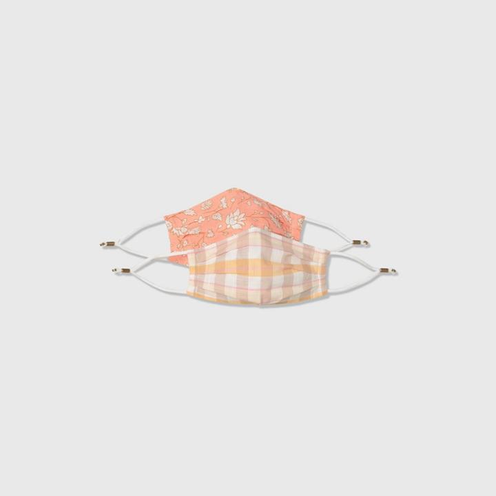 Women's 2pk Floral And Gingham Print Fabric Face Mask - Universal Thread Pink