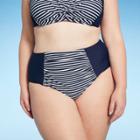 Women's Plus Size High Waist Bikini Bottom - Kona Sol Navy X, Blue