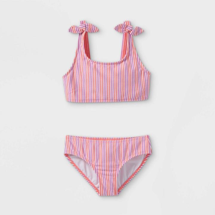Girls' Seersucker 2pc Bikini Set - Cat & Jack