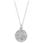 Distributed By Target Women's Mom Necklace In Silver Plated With Crystal -