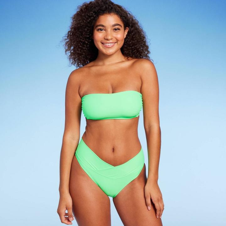 Women's Bandeau Bikini Top - Wild Fable Mint Green D/dd Cup