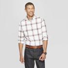 Men's Plaid Slim Fit Long Sleeve Northrop Poplin Button-down Shirt - Goodfellow & Co Sunbeam Pink
