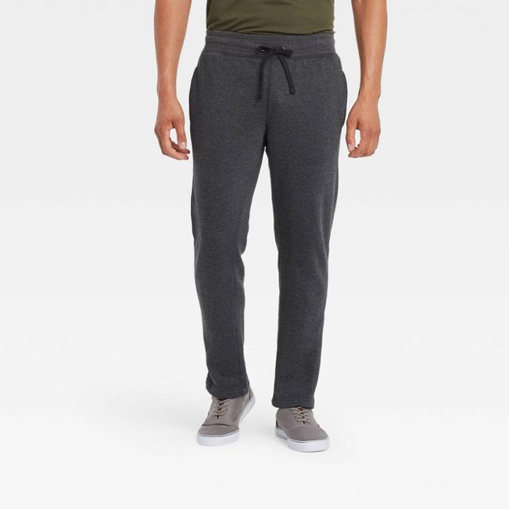 Men's Open Bottom Fleece Jogger Pants - Goodfellow & Co Dark Gray