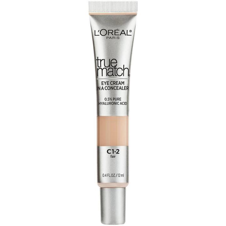 L'oreal Paris True Match Eye Cream In A Concealer With Hyaluronic Acid - Fair C1-2