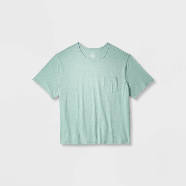 Men's Big & Tall Relaxed Fit Short Sleeve Adaptive Pocket T-shirt - Goodfellow & Co Green
