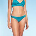 Women's Ribbed Cheeky Bikini Bottom - Xhilaration Turquoise Xs, Women's, Green