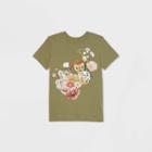 Women's Bambi Flower Short Sleeve Boyfriend Graphic T-shirt - Green