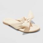 Women's Adley Bow Flip Flop Sandals - A New Day Cream