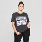 Women's Marvel Plus Size Short Sleeve Comics Cropped Graphic T-shirt (juniors') Charcoal