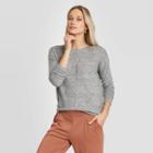 Women's Long Sleeve Crewneck T-shirt - A New Day Gray S, Women's,