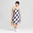 Women's Plus Size Gingham Dress - Universal Thread Navy