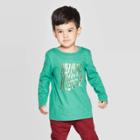 Toddler Boys' Long Sleeve Laughing All The Way Graphic T-shirt - Cat & Jack Green