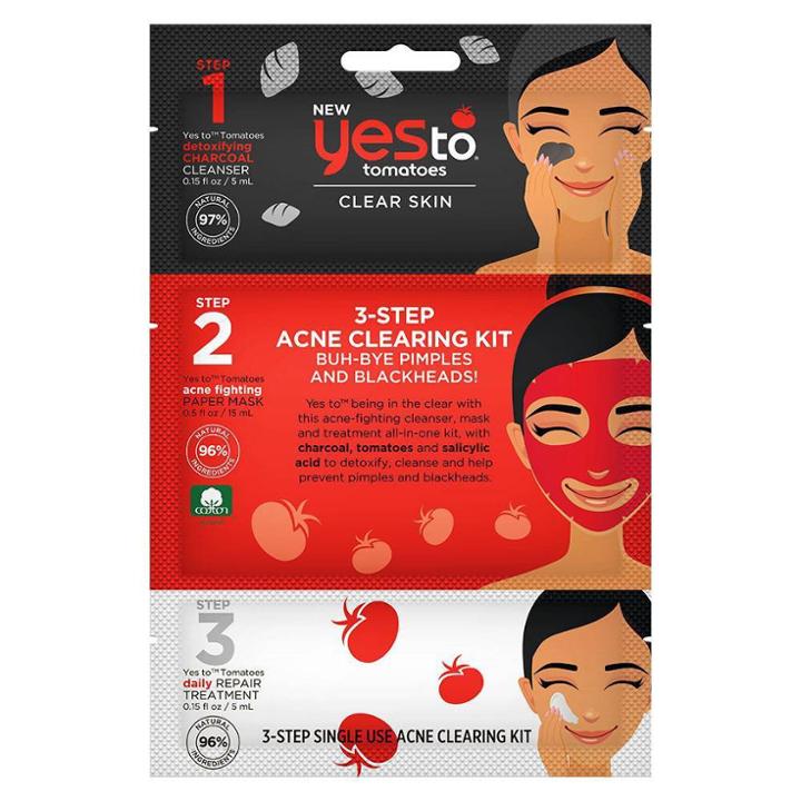 Yes To Tomatoes Detoxifying Charcoal 3-step Acne Clearing Kit